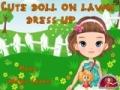 Cute Doll On Lawn Icon